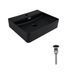 Комплект Qtap Nando LT: Раковина подвесная прямоугольная 500х420х130 мм Matt Black + Донный клапан PU03O