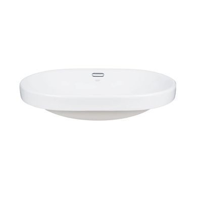 Комплект Qtap Leo: Раковина врезная овальная 590x400x170 мм White + Донный клапан PU02O