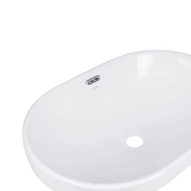 Комплект Qtap Leo: Раковина врезная овальная 590x400x170 мм White + Донный клапан PU02O