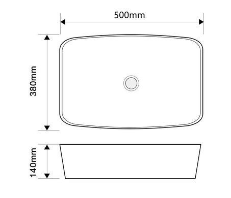 Раковина накладна Mixxus Premium DIVERSE-0109 500х380х140mm (MP6547)