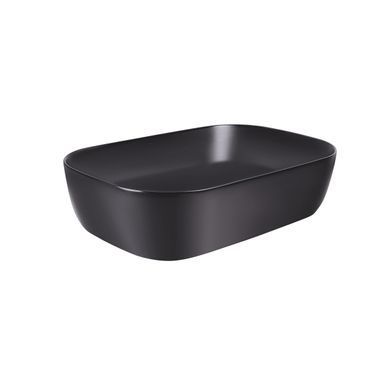 Раковина-чаша Qtap Robin 610х400х145 Matt black с донным клапаном QT132143PMBMB