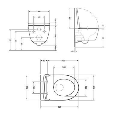 Унитаз подвесной Qtap Swan безободковый с сиденьем Soft-close QT16335178W
