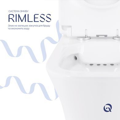 Унитаз-компакт Qtap Presto Quadro безободковый с сиденьем Soft-close QT24221215AW