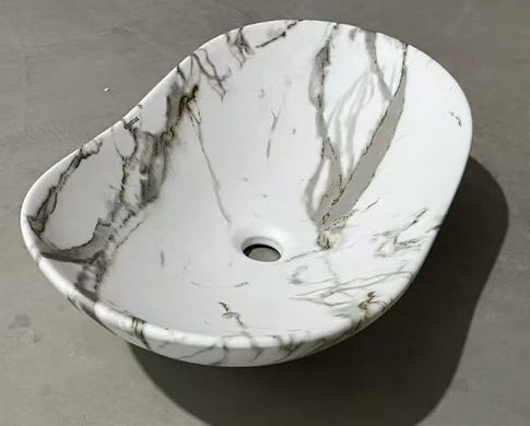 Раковина накладна MIXXUS PREMIUM WAVE-0105 MARBLE 620х360х160mm (MP6559)