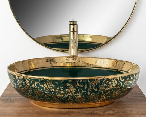 Умывальник (раковина) REA MARGOT GREEN GOLD накладной