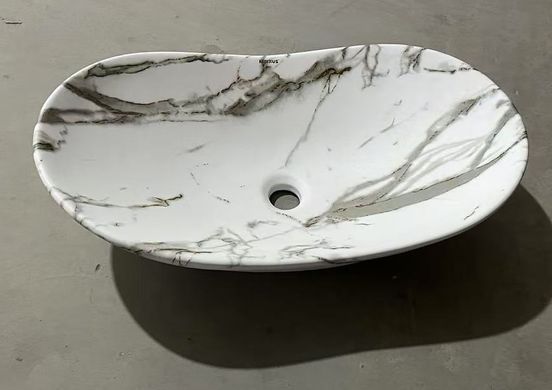 Раковина накладна MIXXUS PREMIUM WAVE-0105 MARBLE 620х360х160mm (MP6559)