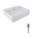 Комплект Qtap Nando LT: Раковина подвесная прямоугольная 500х420х130 мм White + Донный клапан PU02O