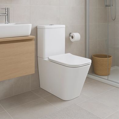 Унитаз напольный Qtap Crow Eco безободковый с сиденьем Soft-close QTCRO27W48750