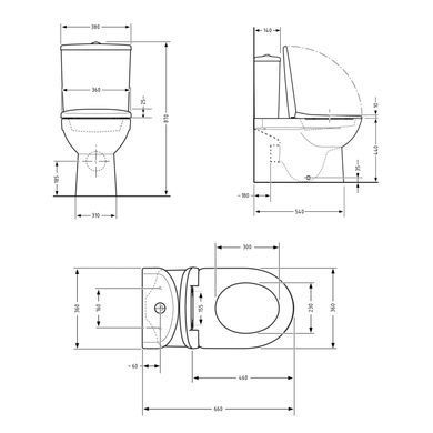 Унитаз напольный Qtap Robin New Ultra Quiet безободковый с сиденьем Soft-Close WHITE QT13226083AW
