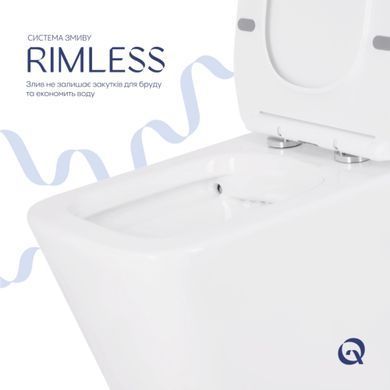 Унитаз напольный Qtap Crow Eco безободковый с сиденьем Soft-close QTCRO27W48750