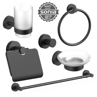 Набор аксессуаров для ванной SONIA ASTRAL KIT BLACK (6 предметов)
