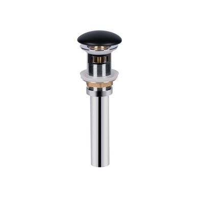 Комплект Qtap Nando LT: Раковина подвесная прямоугольная 600х420х120 мм Matt Black + Донный клапан PU03O