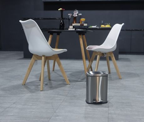 Мусорное ведро с плавным закрытием прямоугольное Mixxus Bevel-TC0112 SS Color 12л цвет нержавейка (MI7087)