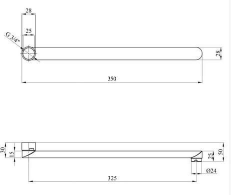 Излив смесителя Globus Lux M72 35F