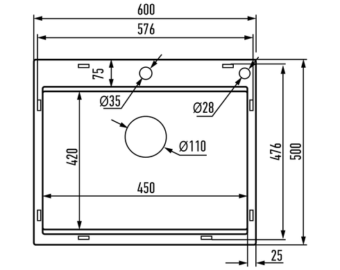 Мийка MIXXUS MH6050 GRAPHITE (MH6050 NANO-BLACK) (3.0/0.8) з нерж. сталі (колір графіт) (MX1933)