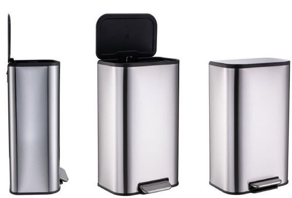 Мусорное ведро с плавным закрытием прямоугольное Mixxus Bevel-TC0112 SS Color 12л цвет нержавейка (MI7087)