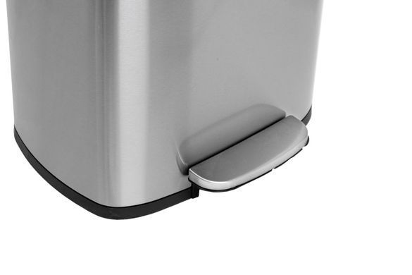 Мусорное ведро с плавным закрытием прямоугольное Mixxus Bevel-TC0112 SS Color 12л цвет нержавейка (MI7087)