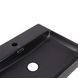 Комплект Qtap Nando LT: Раковина подвесная прямоугольная 600х420х120 мм Matt Black + Донный клапан PU03O
