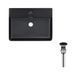 Комплект Qtap Nando LT: Раковина подвесная прямоугольная 600х420х120 мм Matt Black + Донный клапан PU03O