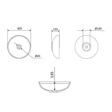 Раковина-чаша Qtap Owl 400х400х155 White QT1911K53WN