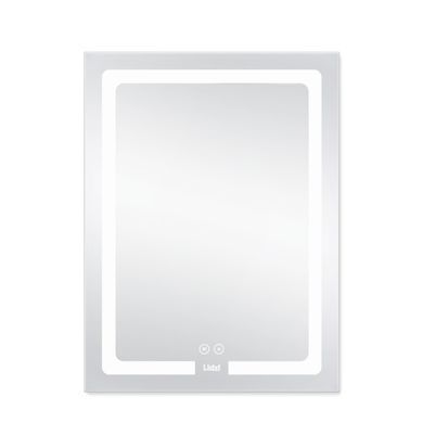 Дзеркало Lidz Kubis 600х800 з LED-підсвічуванням Touch, з антизапотіванням, з диммером, рег.