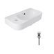 Комплект Qtap Tern: Раковина подвесная прямоугольная левая 450х250х158 мм White + Донный клапан PU02O