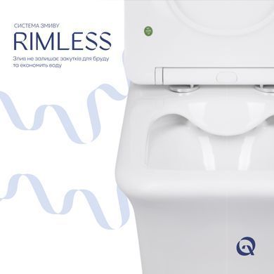 Унитаз-компакт Qtap Kalao безободковый с сиденьем Soft-close QT08221213AW
