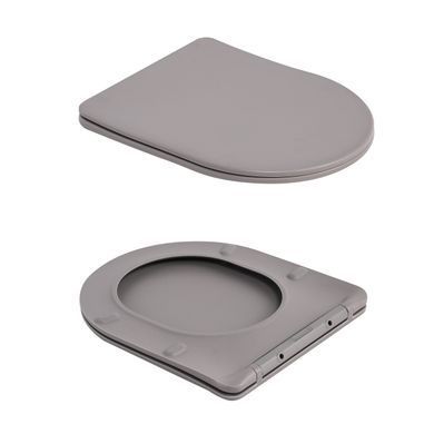 Унитаз подвесной Robin Ultra Quiet 490&times;365&times;325&nbsp;мм, Stone Grey, с сиденьем Slim Duroplast / Soft-close / Quick Release QT13332381АSSG Qtap