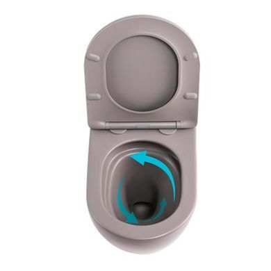 Унитаз подвесной Robin Ultra Quiet 490&times;365&times;325&nbsp;мм, Stone Grey, с сиденьем Slim Duroplast / Soft-close / Quick Release QT13332381АSSG Qtap