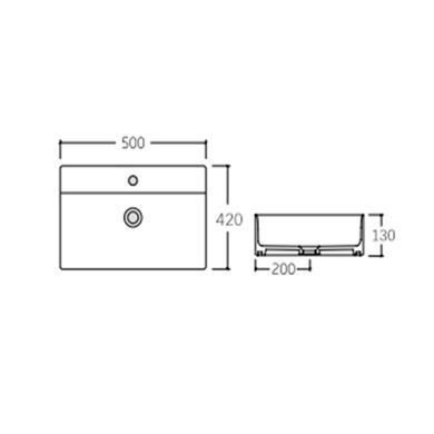 Раковина Qtap Nando LT 500х420х130 White с донным клапаном QT12112173SW