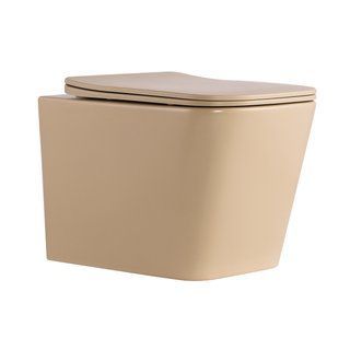 Унитаз подвесной Tern Ultra Quiet 490&times;365&times;325&nbsp;мм, Beige, с сиденьем Slim Duroplast / Soft-close / Quick Release QT17332303ASSB Qtap