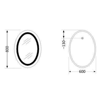 Дзеркало Lidz Vida 800х600 з LED-підсвічуванням Touch, з антизапотіванням, з диммером, рег. яскравості LD78LF6080