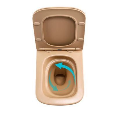 Унитаз подвесной Tern Ultra Quiet 490&times;365&times;325&nbsp;мм, Beige, с сиденьем Slim Duroplast / Soft-close / Quick Release QT17332303ASSB Qtap