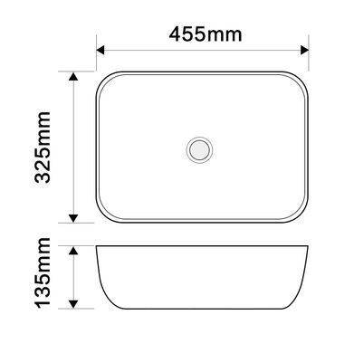 Раковина накладна Mixxus Premium DIVERSE-0112 MARBLE 455х325х135mm (MP6543)