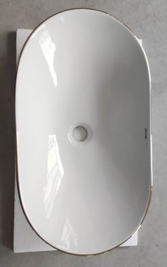 Раковина накладна MIXXUS PREMIUM WAVE-0105 EDGE GOLD 620х360х160mm (MP6557)