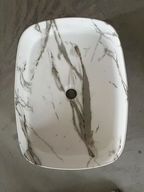 Раковина накладна Mixxus Premium BEVEL-0102 MARBLE 495х370х135mm (MP6519)
