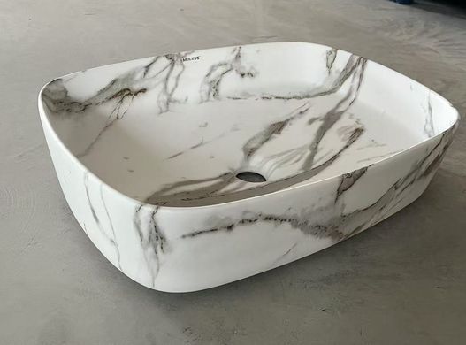 Раковина накладна Mixxus Premium BEVEL-0102 MARBLE 495х370х135mm (MP6519)