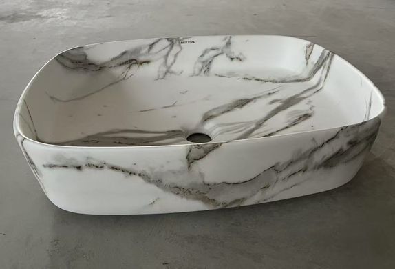 Раковина накладна Mixxus Premium BEVEL-0102 MARBLE 495х370х135mm (MP6519)