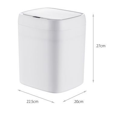 Мусорное ведро сенсорное прямоугольное Mixxus Wave-TC0212 White 12 л (цвет белый) (MI8403)