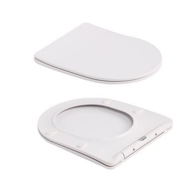 Унитаз подвесной Robin Ultra Quiet 490&times;365&times;325&nbsp;мм, Marble, с сиденьем Slim Duroplast / Soft-close / Quick Release QT13332381АSMR Qtap