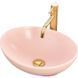 Накладна овальна раковина в рожевому кольорі 34,5x41