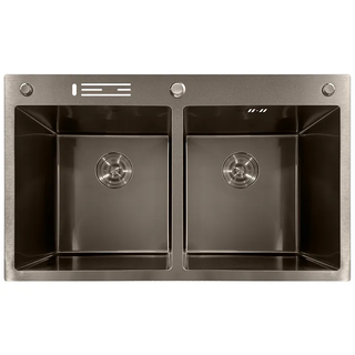 Мийка з нержавіючої сталі MIXXUS MH8350-DK NANO-BLACK (3.0/0.8) колір графіт (MI7053)