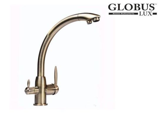 Смеситель для кухни с фильтром бронза Globus Lux GLLR-0777