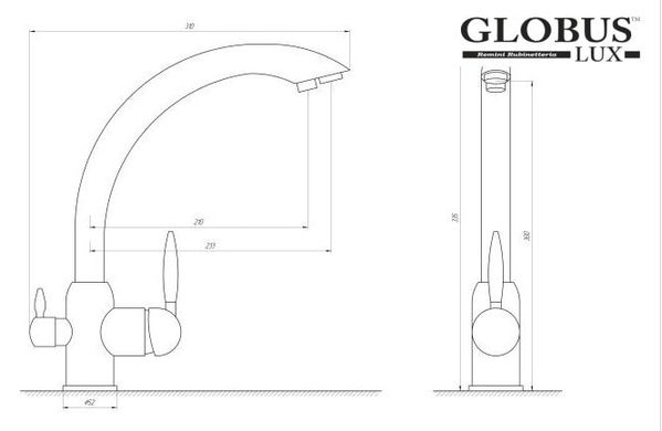 Змішувач для кухні з фільтром бронза Globus Lux GLLR-0777