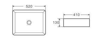 Умивальник накладний керамічний Mixxus Premium Quadro-0102 520x410x130mm (MP6488)