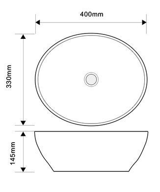 Раковина накладна MIXXUS PREMIUM ELLIPSE-0108 EDGE BLACK 400х330х145mm (MP6527)