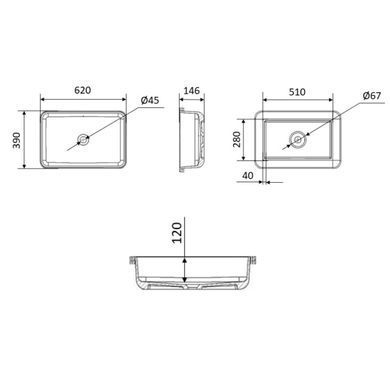 Раковина Qtap Scorpio 615х390х150 White QT1411K491WN