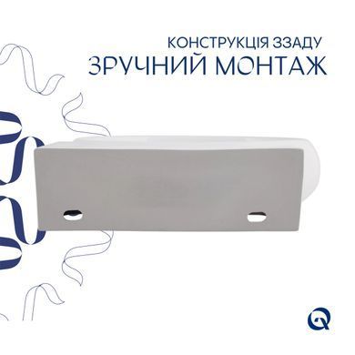 Комплект Qtap Leo: Раковина подвесная овальная правая 430x285x160 мм White + Донный клапан PU02O