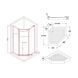 Душевая кабина Lidz Dozorca SC90x90.CRM.LOW.TR, стекло прозрачное 6 мм