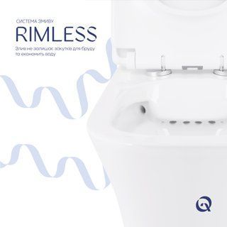 Унитаз-компакт Qtap Presto Quadro безободковый с сиденьем Soft-close QT24221215AW